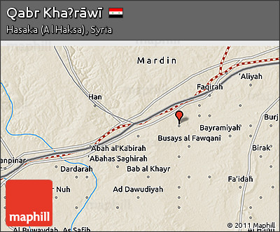 Shaded Relief 3D Map of Qabr Khaḑrāwī