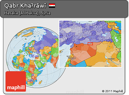 Political Location Map of Qabr Khaḑrāwī