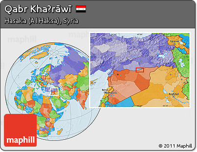 Political Location Map of Qabr Khaḑrāwī