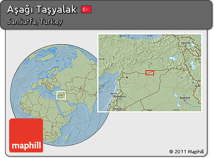 Savanna Style Location Map of Aşağı Taşyalak, hill shading
