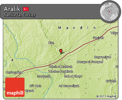Physical Map of Aralık