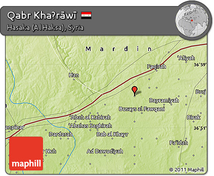 Physical Map of Qabr Khaḑrāwī