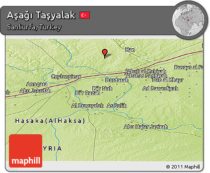 Physical Panoramic Map of Aşağı Taşyalak