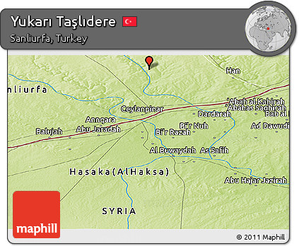 Physical Panoramic Map of Yukarı Taşlıdere