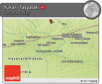 Physical Panoramic Map of Yukarı Taşyalak