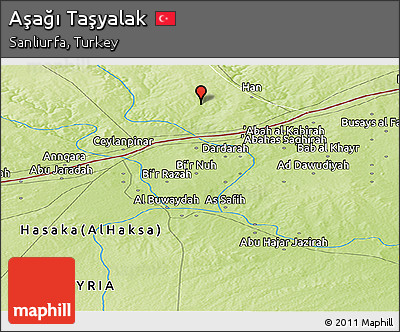 Physical Panoramic Map of Aşağı Taşyalak