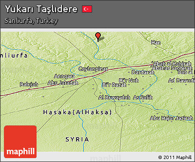 Physical Panoramic Map of Yukarı Taşlıdere