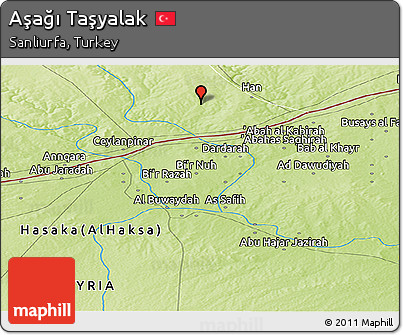 Physical Panoramic Map of Aşağı Taşyalak