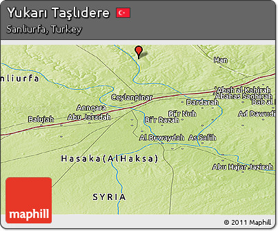 Physical Panoramic Map of Yukarı Taşlıdere