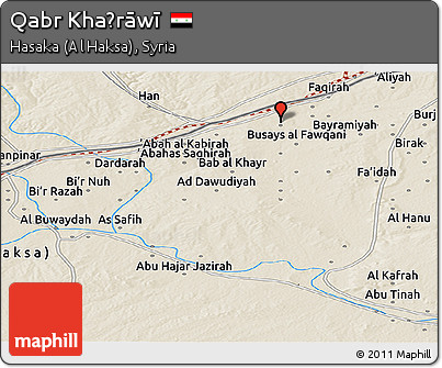 Shaded Relief Panoramic Map of Qabr Khaḑrāwī