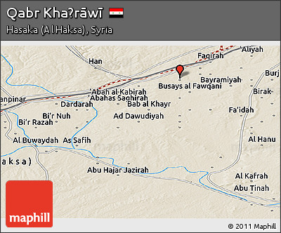 Shaded Relief Panoramic Map of Qabr Khaḑrāwī