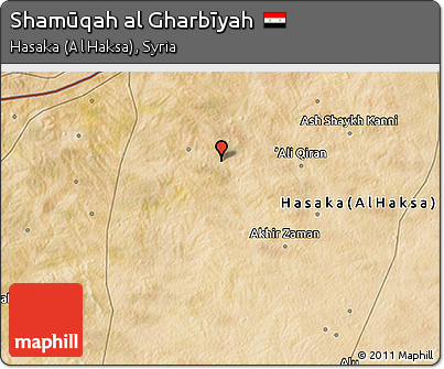 Satellite 3D Map of Shamūqah Al Gharbīyah