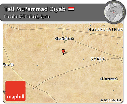 Satellite 3D Map of Tall Muḩammad Diyāb
