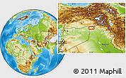 Physical Location Map of the area around 36° 47' 25" N, 41° 43' 30" E