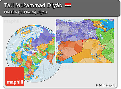 Political Location Map of Tall Muḩammad Diyāb