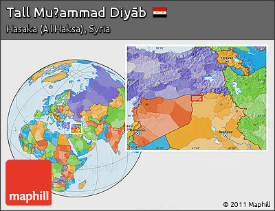Political Location Map of Tall Muḩammad Diyāb