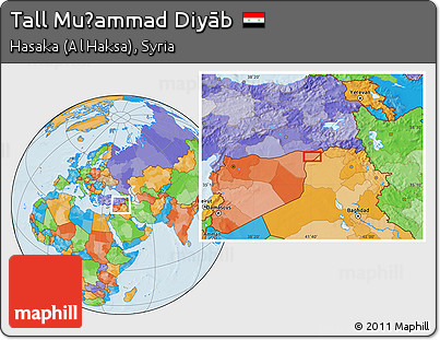 Political Location Map of Tall Muḩammad Diyāb