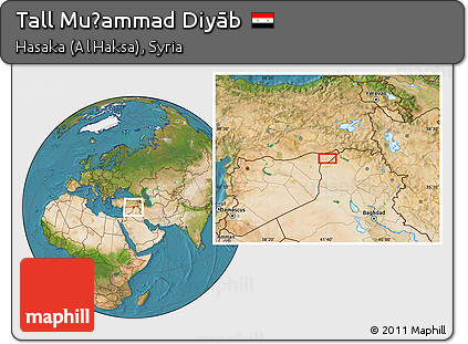 Satellite Location Map of Tall Muḩammad Diyāb