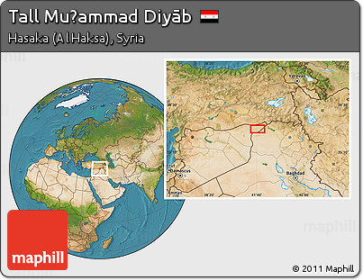 Satellite Location Map of Tall Muḩammad Diyāb