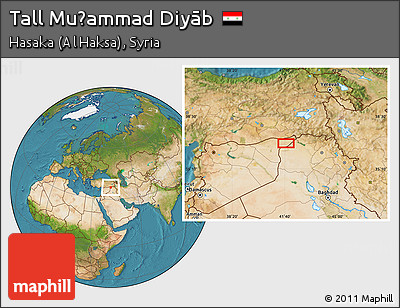 Satellite Location Map of Tall Muḩammad Diyāb