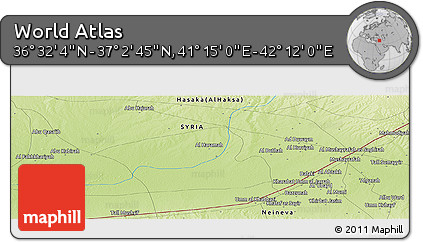 Physical Panoramic Map of the Area around 36° 47' 25" N, 41° 43' 30" E