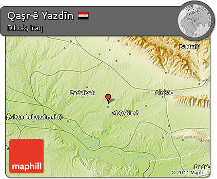 Physical 3D Map of Qaşr-ē Yazdīn