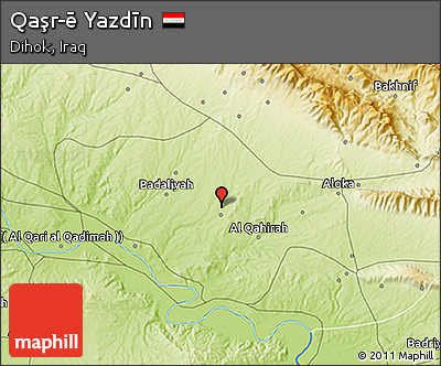 Physical 3D Map of Qaşr-ē Yazdīn