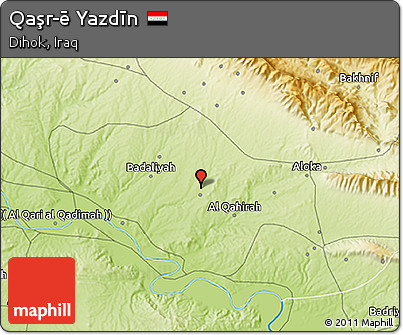 Physical 3D Map of Qaşr-ē Yazdīn