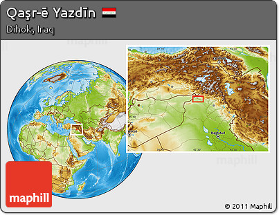 Physical Location Map of Qaşr-ē Yazdīn