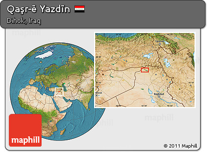 Satellite Location Map of Qaşr-ē Yazdīn