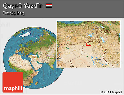 Satellite Location Map of Qaşr-ē Yazdīn