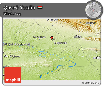 Physical Panoramic Map of Qaşr-ē Yazdīn