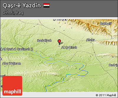 Physical Panoramic Map of Qaşr-ē Yazdīn