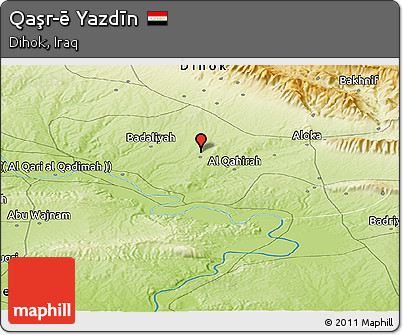 Physical Panoramic Map of Qaşr-ē Yazdīn