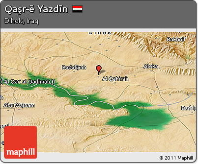 Satellite Panoramic Map of Qaşr-ē Yazdīn