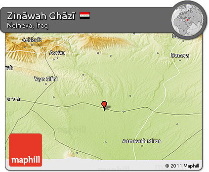 Physical 3D Map of Zināwah Ghāzī