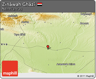 Physical 3D Map of Zināwah Ghāzī