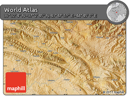 Satellite Map of the Area around 36° 47' 25" N, 44° 16' 29" E
