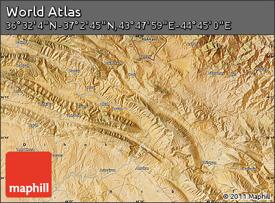 Satellite Map of the Area around 36° 47' 25" N, 44° 16' 29" E