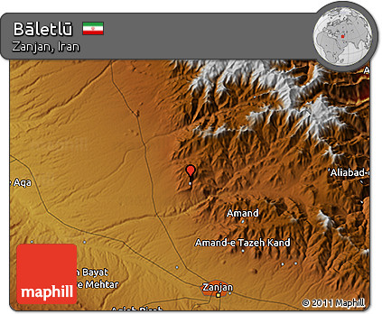 Physical 3D Map of Bāletlū