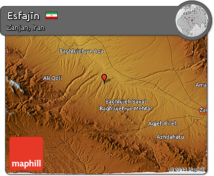 Physical 3D Map of Esfajīn