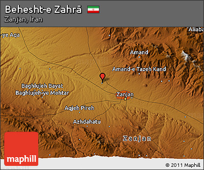 Physical 3D Map of Behesht-e Zahrā