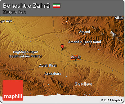 Physical 3D Map of Behesht-e Zahrā