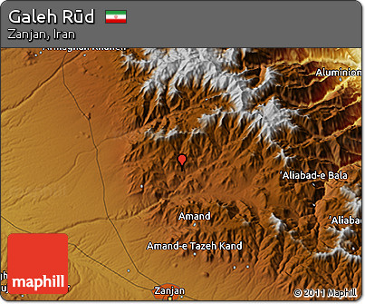 Physical 3D Map of Galeh Rūd