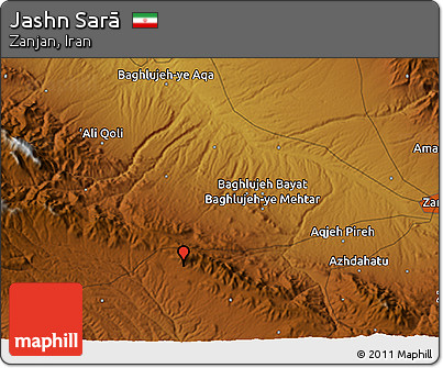 Physical 3D Map of Jashn Sarā