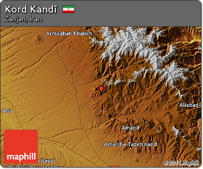 Physical 3D Map of Kord Kandī