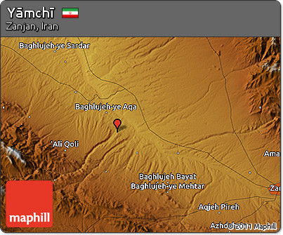 Physical 3D Map of Yāmchī