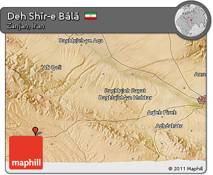 Satellite 3D Map of Deh Shīr-e Bālā