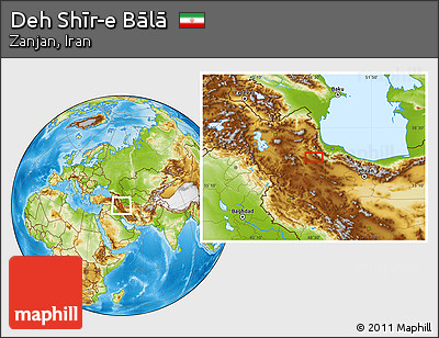 Physical Location Map of Deh Shīr-e Bālā