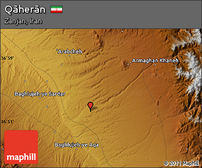 Physical Map of Qāherān